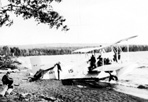 U.S. Navy Amphibian Plane on Shore Used to Combat Fire, Siskiwit Bay, 1936: [NVIC: 30-024], ISRO Archives.