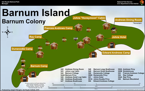Barnum Colony, Barnum Island, Isle Royale Institute, 2015.