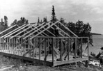 Construction of the Gale Cottage, 1930s: Gale Family Photograph.