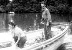 2 CCC Boys Operating a Government Boat, July 1938: E.C. Grever, [NVIC: 30-128], ISRO Archives.