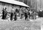CCC Boys Manufacturing Cedar Roofing Shakes for Mott Warehouses, Camp Siskiwit, ca. 1938: [NVIC: 30-212], ISRO Archives.