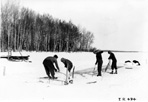 Ice Harvest by CCC Boys, Camp Siskiwit, ca. 1938: [NVIC: 30-226], ISRO Archives.