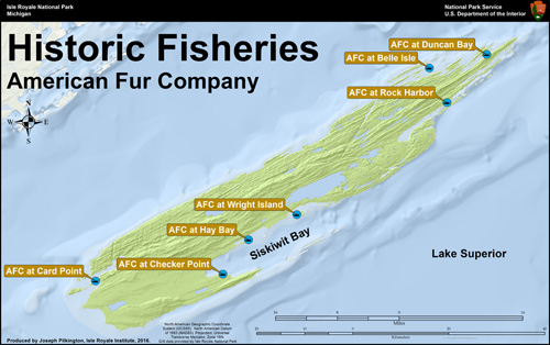 American Fur Company Fishery Locations, Isle Royale Institute, 2016.