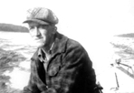 William Bangsund at the Helm of 'The Isle Roonya', ca. 1940: John W. Bangsund Collection, Isle Royale National Park.